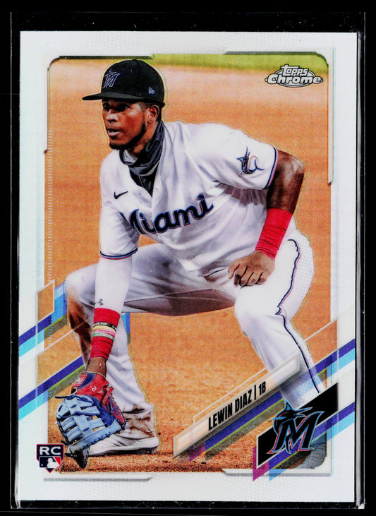 2021 Topps Chrome Lewin Diaz Rookie Refractor #83