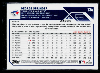 2023 Topps Chrome George Springer Refractors #134