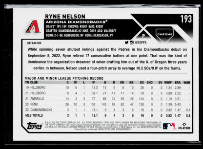 2023 Topps Chrome Ryne Nelson Refractors #193
