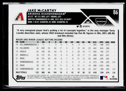 2023 Topps Chrome Jake McCarthy X-Fractors #86