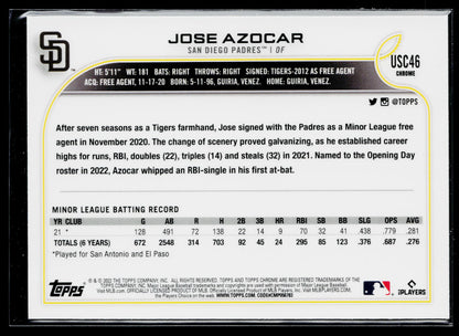 2022 Topps Update Jose Azocar Purple #US280