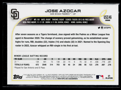 2022 Topps Update Jose Azocar Purple #US280