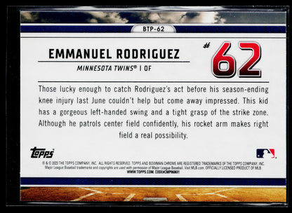 2023 Bowman Emmanuel Rodriguez Bowman Scouts Top 100 #BTP-62