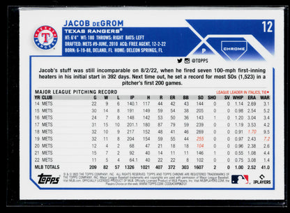 2023 Topps Chrome Jacob deGrom Prism Refractors #12