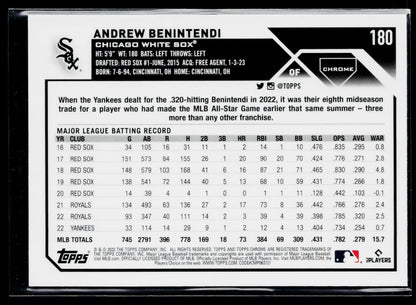 2023 Topps Chrome Andrew Benintendi Sepia Refractors #180