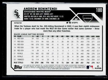 2023 Topps Chrome Andrew Benintendi Refractors #180