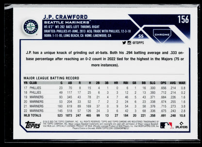 2023 Topps Chrome J.P. Crawford X-Fractors #156