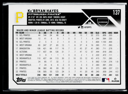 2023 Topps Chrome Ke'Bryan Hayes X-Fractors #137