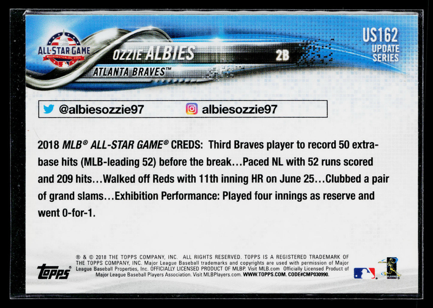 2018 Topps Update Ozzie Albies #US162