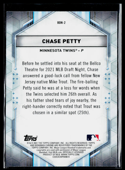 2021 Bowman Draft Chase Petty Bowman Draft Night #BDN-2