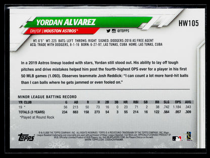 2020 Topps Holiday Yordan Alvarez Rookie : Santa Belt #HW105a