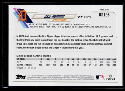 2021 Topps Update Akil Baddoo Rookie #US196