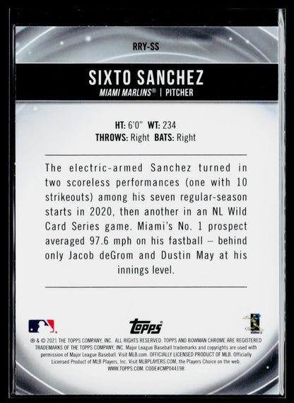 2021 Bowman Sixto Sanchez Chrome Rookie of the Year Favorites #RRY-SS