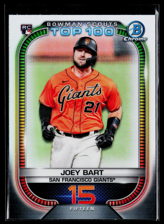 2021 Bowman Joey Bart Chrome Bowman Scouts Top 100 #BTP-15