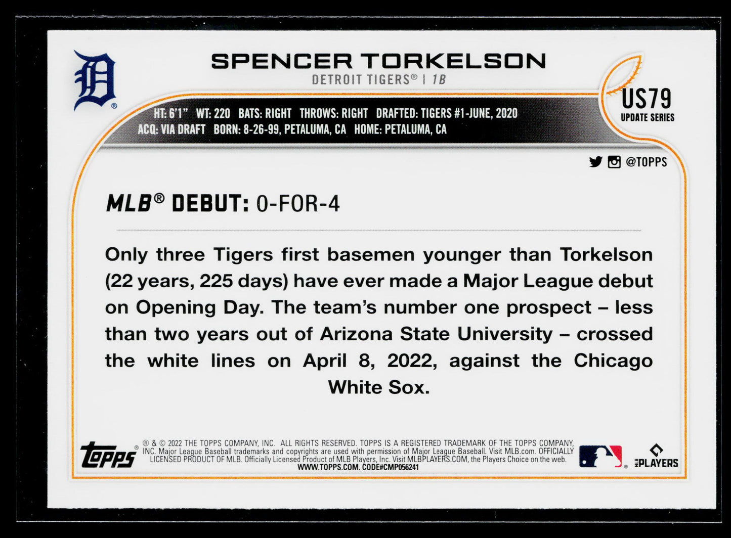 2022 Topps Update Spencer Torkelson #US79