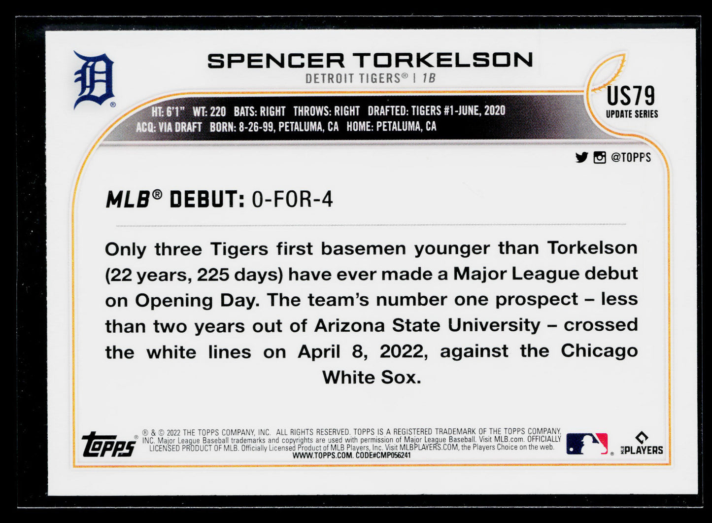 2022 Topps Update Spencer Torkelson #US79