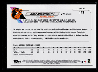 2021 Topps Ryan Mountcastle Rookie #143