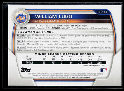 2023 Bowman William Lugo Prospects #BP-141