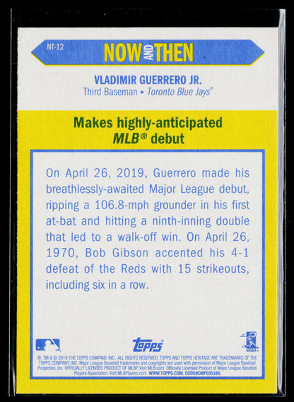 2019 Topps Heritage Vladimir Guerrero Jr. Now and Then #NT-12