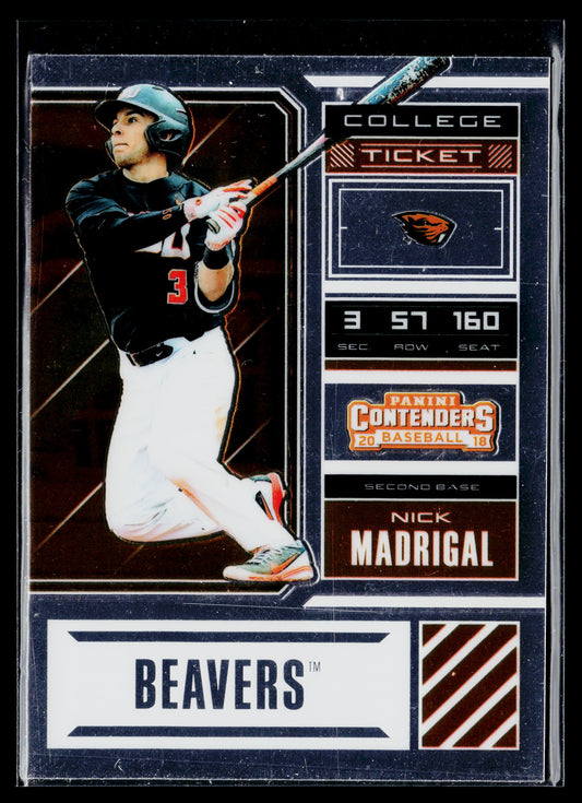 2018 Panini Elite Extra Edition Nick Madrigal College Tickets #NM1