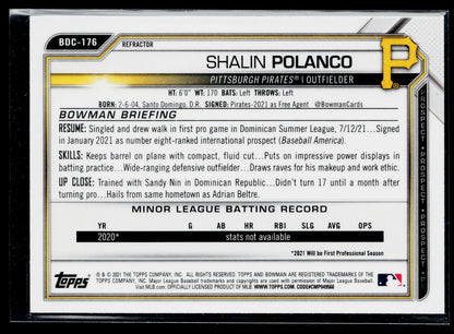 2021 Bowman Draft Shalin Polanco Chrome #BDC-176