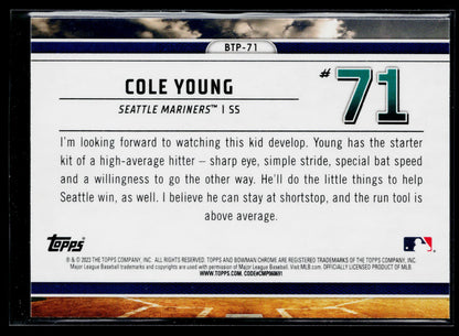 2023 Bowman Cole Young Bowman Scouts Top 100 #BTP-71