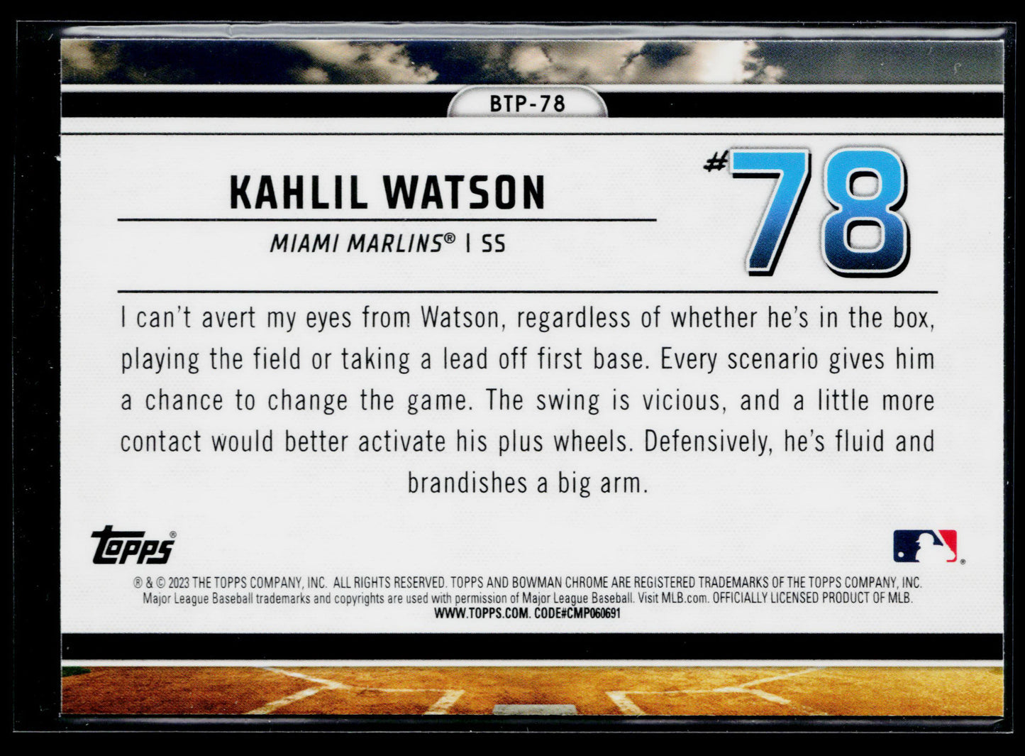 2023 Bowman Kahlil Watson Bowman Scouts Top 100 #BTP-78