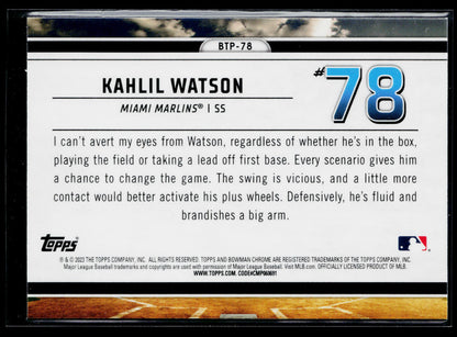 2023 Bowman Kahlil Watson Bowman Scouts Top 100 #BTP-78