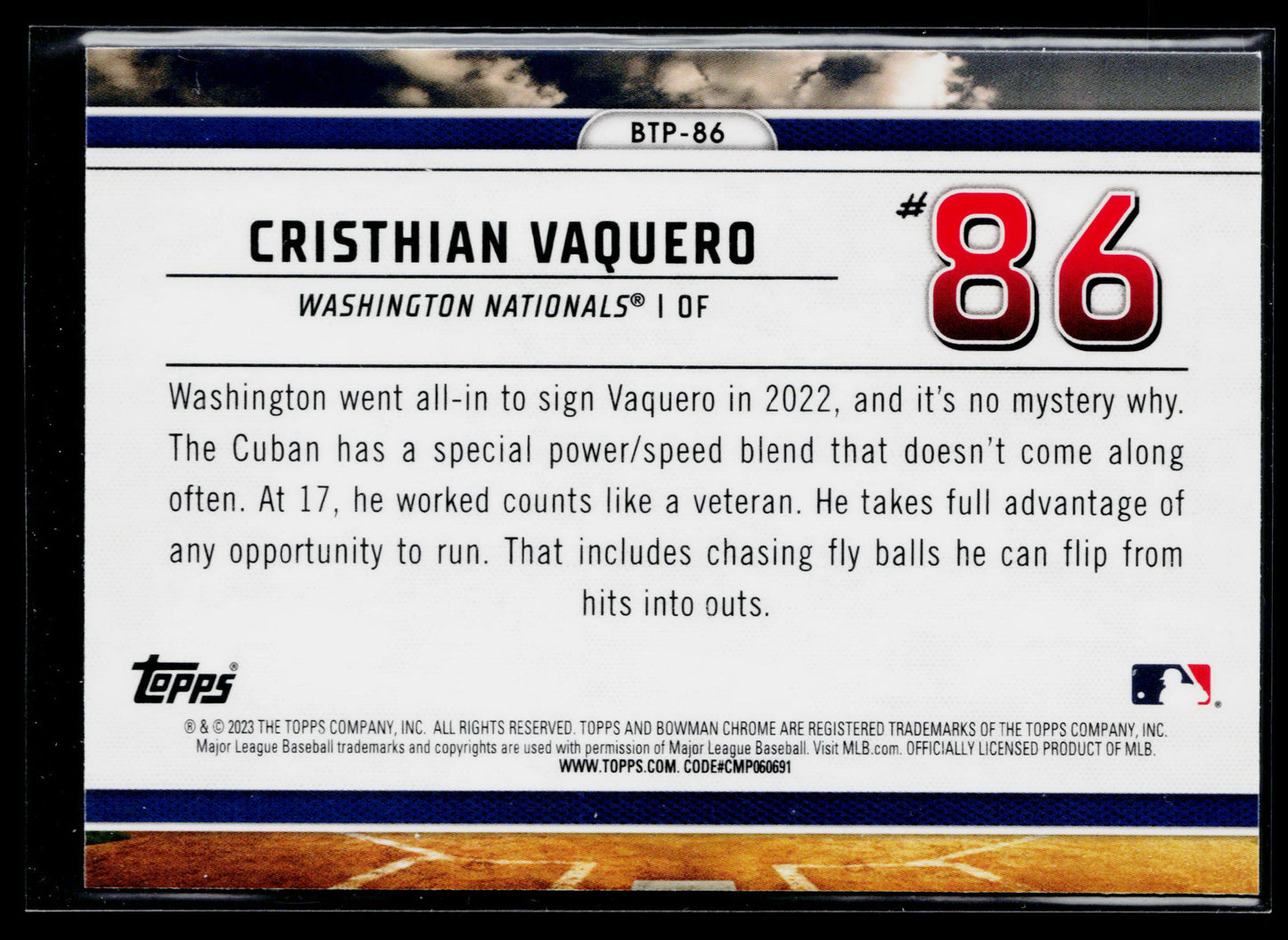 2023 Bowman Cristhian Vaquero Bowman Scouts Top 100 #BTP-86