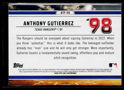 2023 Bowman Anthony Gutierrez Bowman Scouts Top 100 #BTP-98