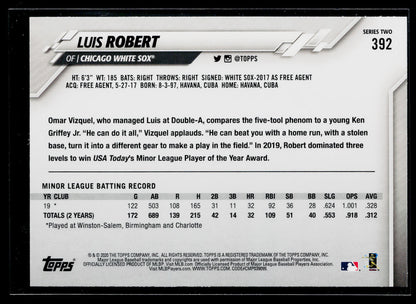 2020 Topps Luis Robert Rookie #392