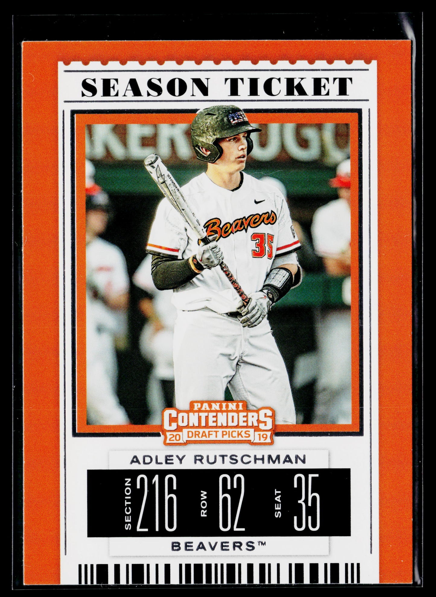 2019 Panini Contenders Draft Picks Collegiate Adley Rutschman : With Bat #1b