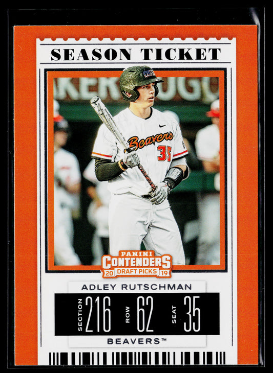 2019 Panini Contenders Draft Picks Collegiate Adley Rutschman : With Bat #1b