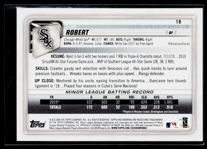 2020 Bowman Luis Robert Rookie #18