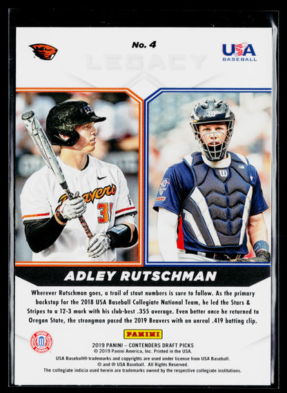 2019 Panini Contenders Draft Picks Collegiate Adley Rutschman Legacy #4