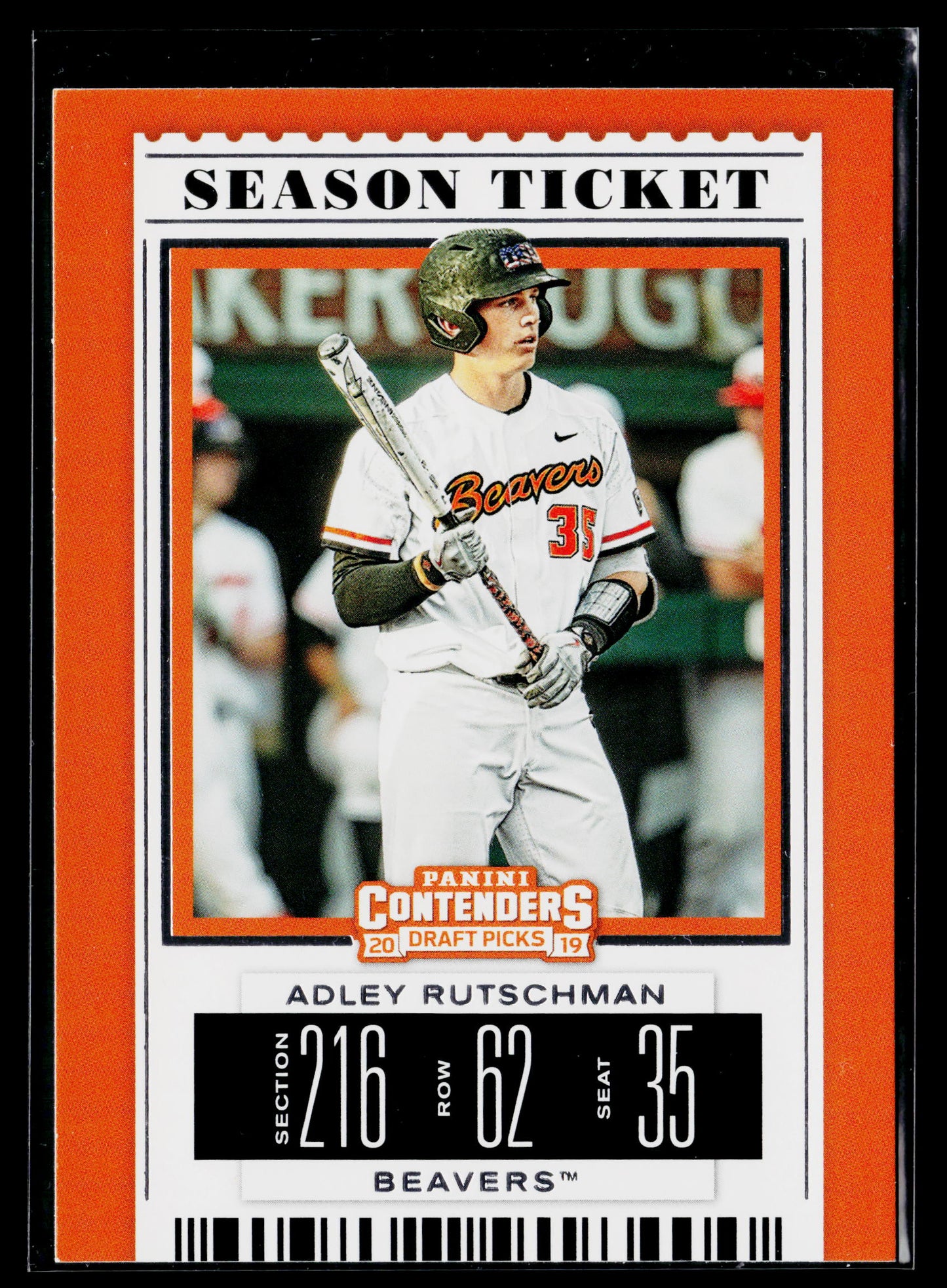 2019 Panini Contenders Draft Picks Collegiate Adley Rutschman : With Bat #1b
