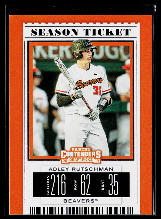 2019 Panini Contenders Draft Picks Collegiate Adley Rutschman : With Bat #1b