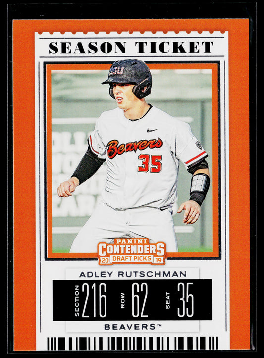 2019 Panini Contenders Draft Picks Collegiate Adley Rutschman #1a