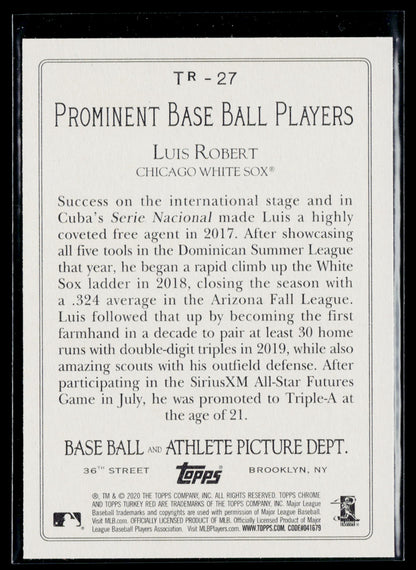 2020 Topps Update Luis Robert Turkey Red 2020 #TR-27