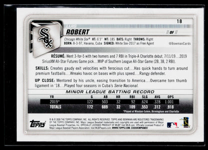 2020 Bowman Luis Robert Rookie #18