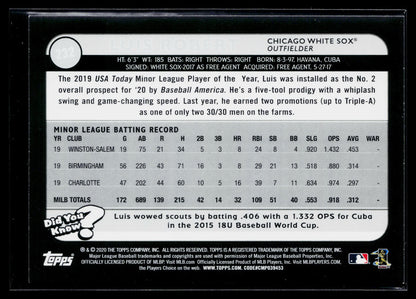 2020 Topps Big League Luis Robert Rookie #232
