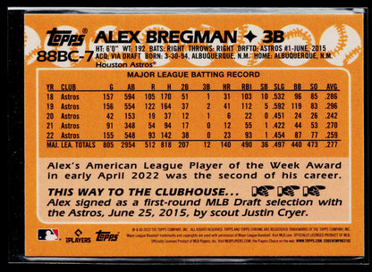 2023 Topps Chrome Alex Bregman 1988 Topps Baseball 35th Anniversary #88BC-7