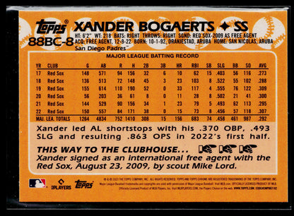 2023 Topps Chrome Xander Bogaerts 1988 Topps Baseball 35th Anniversary #88BC-8