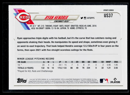 2021 Topps Update Ryan Hendrix Silver Rookie #US37