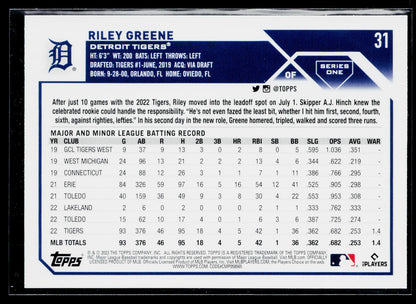 2023 Topps Riley Greene Rookie #31