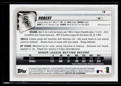 2020 Bowman Luis Robert Rookie #18