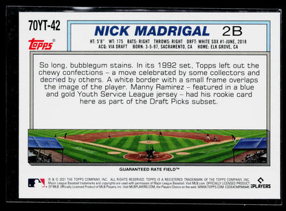 2021 Topps Nick Madrigal 70 Years of Topps Baseball (Series 2) #70YT-42