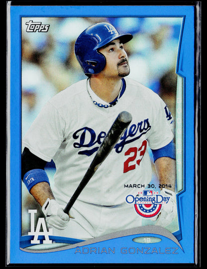 2014 Topps Opening Day Adrian Gonzalez Blue #/2014 #182
