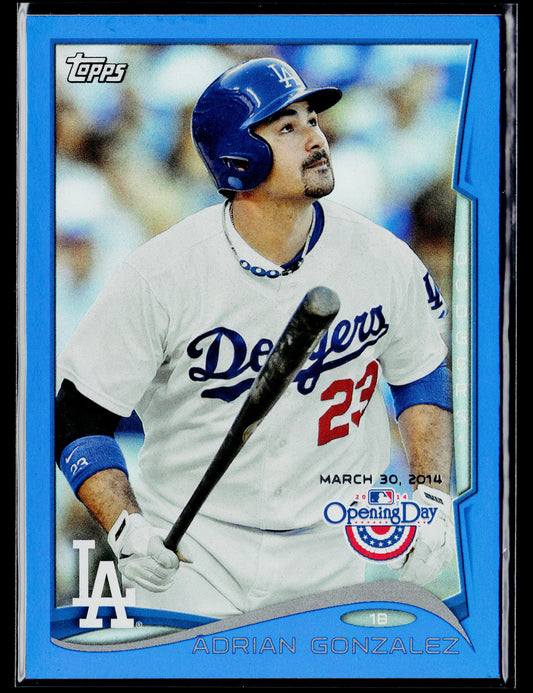 2014 Topps Opening Day Adrian Gonzalez Blue #/2014 #182