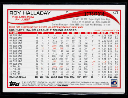 2014 Topps Opening Day Roy Halladay Blue #/2014 #41